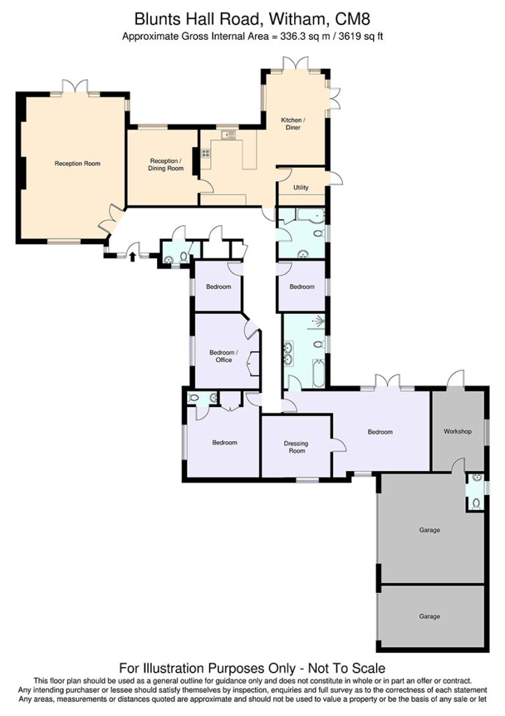 Floor plan for Blunts Hall Road, Witham, Essex CM8