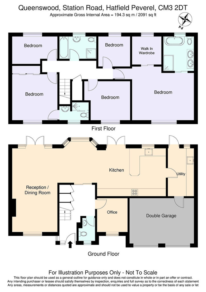 Floor plan for Queenswood, Station Road, Hatfield Peverel, Chelmsford, Essex CM3 2DT